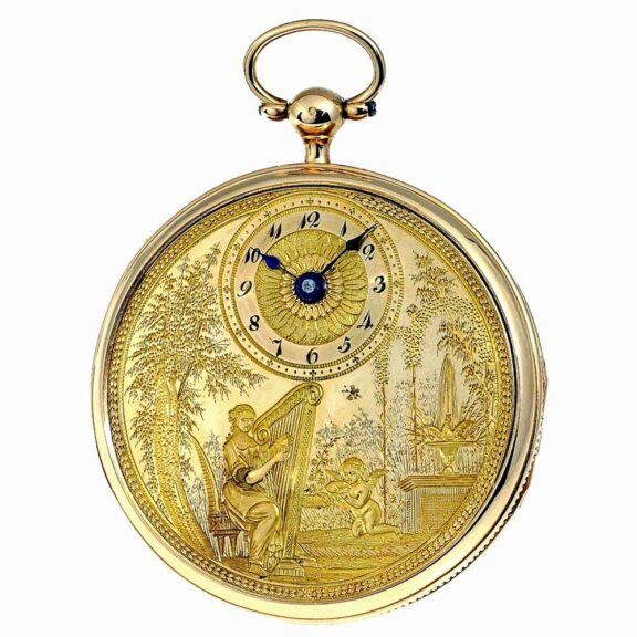Swiss watch with musical movement and automaton Circa 1810 Swiss watch with musical movement and automaton Circa 1810