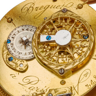A Breguet 18 carat gold French verge pocket watch Circa 1800