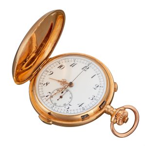 Large Swiss 18 Carat quarter repeating chronograph Circa 1900