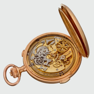 A large Swiss 18K quarter repeating chronograph Circa 1900