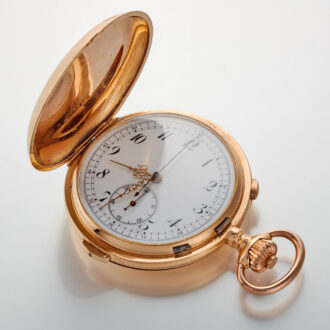 A large Swiss 18K quarter repeating chronograph Circa 1900
