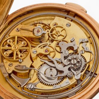 A large Swiss 18K quarter repeating chronograph Circa 1900