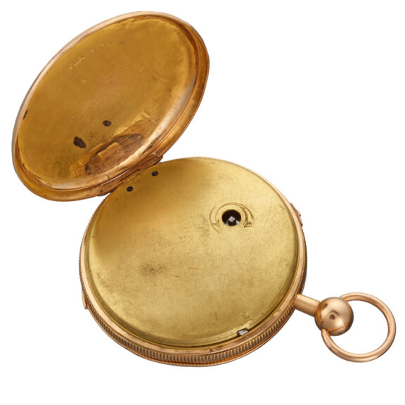 A French 18k gold quarter repeating verge Circa 1820 A French 18k gold quarter repeating verge Circa 1820