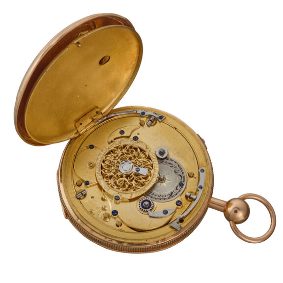 A French 18k gold quarter repeating verge Circa 1820 A French 18k gold quarter repeating verge Circa 1820