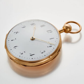 A French 18k gold quarter repeating verge Circa 1820 A French 18k gold quarter repeating verge Circa 1820