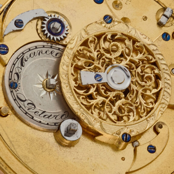 A French 18k gold quarter repeating verge Circa 1820 A French 18k gold quarter repeating verge Circa 1820