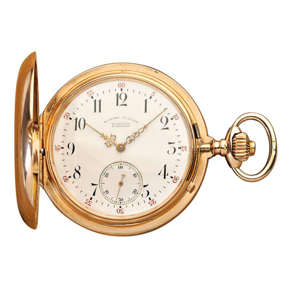 German rare 14k rose gold Glashütte pocket watch Circa 1895