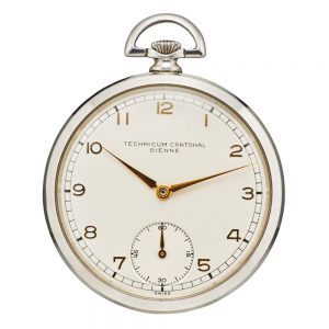 Swiss horological school stainless steel lever watch Circa 1955