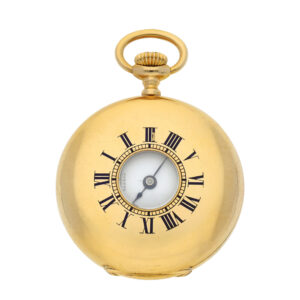Swiss 18k yellow gold half hunter pocket watch Circa 1900