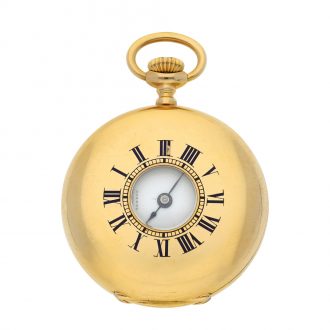 Swiss 18k yellow gold half hunter pocket watch Circa 1900