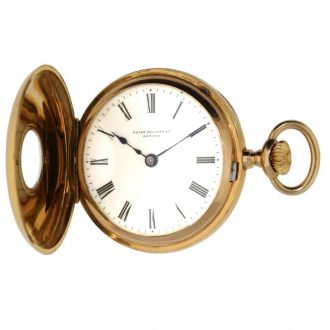 Swiss 18k yellow gold half hunter pocket watch Circa 1900