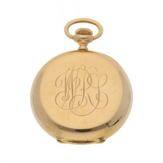 Swiss 18k yellow gold half hunter pocket watch Circa 1900