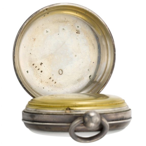 Rare Swiss silver twin barrel chronometer watch Circa 1829 Rare Swiss silver twin barrel chronometer watch Circa 1829
