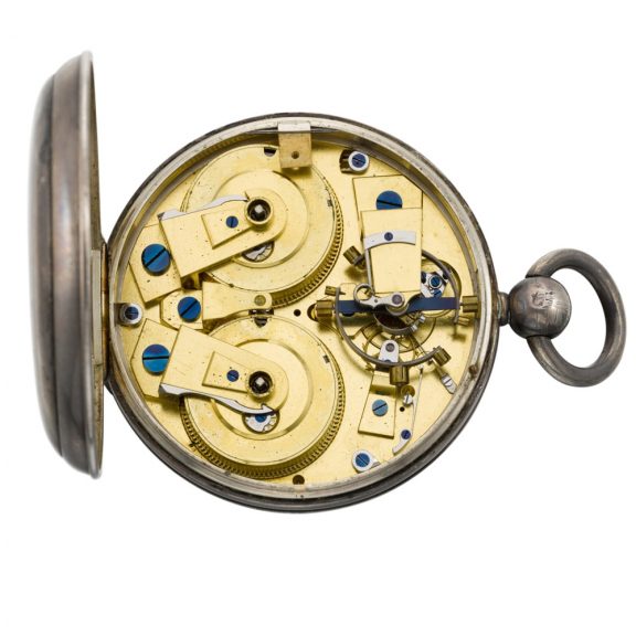 Rare Swiss silver twin barrel chronometer watch Circa 1829 Rare Swiss silver twin barrel chronometer watch Circa 1829