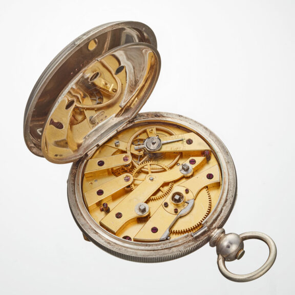 A Swiss central seconds cylinder pocket watch Circa 1880 A Swiss central seconds cylinder pocket watch Circa 1880