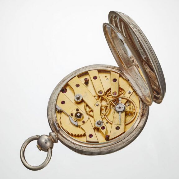 A Swiss central seconds cylinder pocket watch Circa 1880 A Swiss central seconds cylinder pocket watch Circa 1880