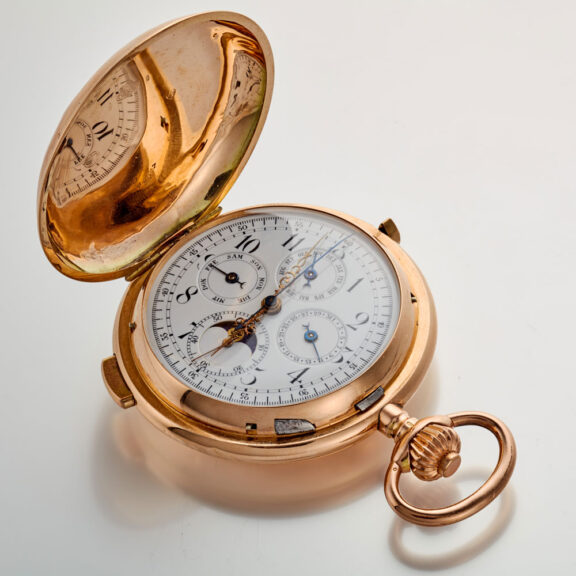 A Swiss gold complicated lever pocket watch Circa 1896 A Swiss gold complicated lever pocket watch Circa 1896