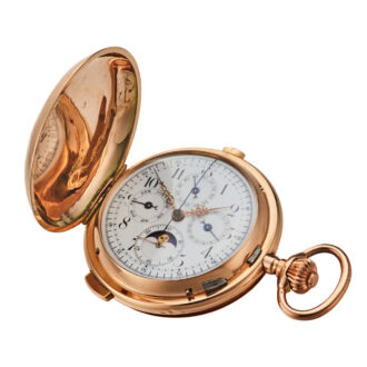 A Swiss gold complicated lever pocket watch Circa 1896