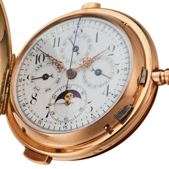A Swiss gold complicated lever pocket watch Circa 1896 A Swiss gold complicated lever pocket watch Circa 1896