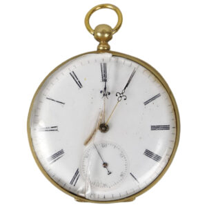 French 18K yellow gold open faced pocket watch Circa 1880