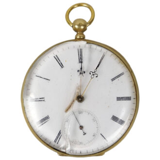 French 18K yellow gold open faced pocket watch Circa 1880