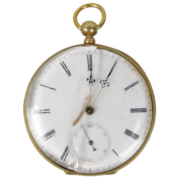 French 18K yellow gold open faced pocket watch Circa 1880