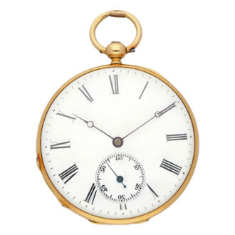 Swiss 18K gold pocket watch with enamel portrait Circa 1850