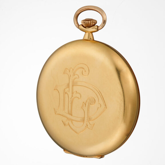 A Swiss lever in a gold monogram hunter case Circa 1939 A Swiss lever in a gold monogram hunter case Circa 1939