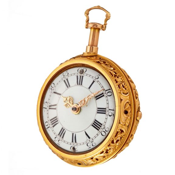 Gold 20 carat quarter repeating verge watch Circa 1740 Gold 20 carat quarter repeating verge watch Circa 1740