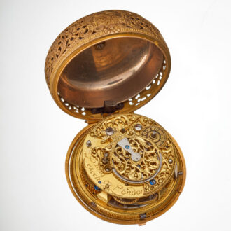 A 20 Carat gold quarter repeating verge watch Circa 1740