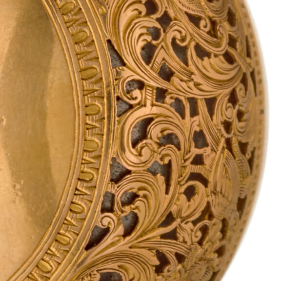 A 20 Carat gold quarter repeating verge watch Circa 1740 A 20 Carat gold quarter repeating verge watch Circa 1740