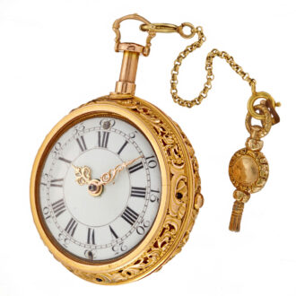 A 20 Carat gold quarter repeating verge watch Circa 1740