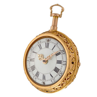 A 20 Carat gold quarter repeating verge watch Circa 1740