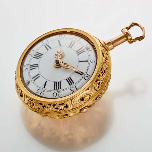 A 20 Carat gold quarter repeating verge watch Circa 1740 A 20 Carat gold quarter repeating verge watch Circa 1740