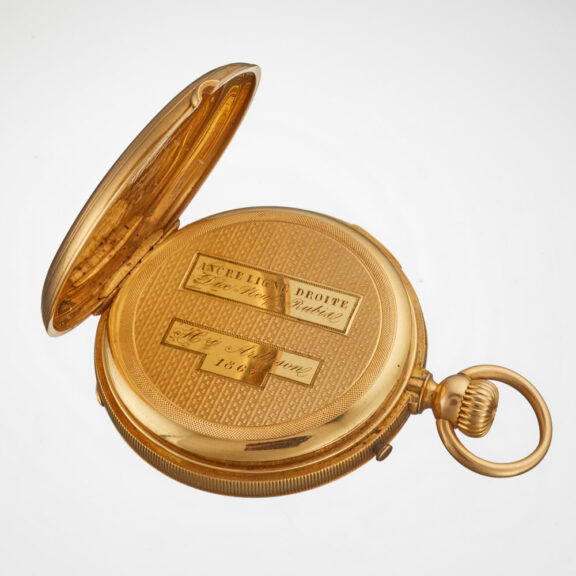 A Swiss quarter repeater, movement by Audemars Circa 1882 A Swiss quarter repeater, movement by Audemars Circa 1882