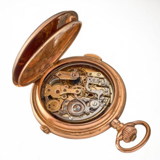 Large Swiss gold quarter repeating chronograph Circa 1900