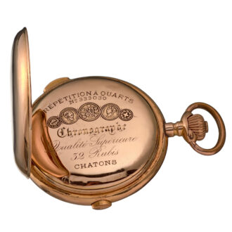 Large Swiss gold quarter repeating chronograph Circa 1900