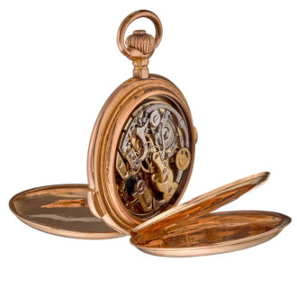 Large Swiss gold quarter repeating chronograph Circa 1900