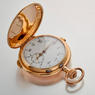 Large Swiss gold quarter repeating chronograph Circa 1900