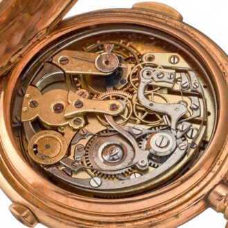 Large Swiss gold quarter repeating chronograph Circa 1900