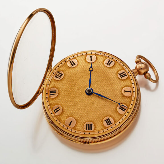 A Swiss verge watch in a gold open face case Circa 1810 A Swiss verge watch in a gold open face case Circa 1810