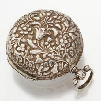 An English repousse verge in silver pair cases Circa 1832