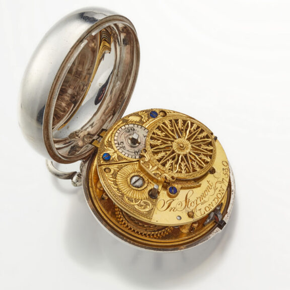 An English repousse verge in silver pair cases Circa 1832 An English repousse verge in silver pair cases Circa 1832