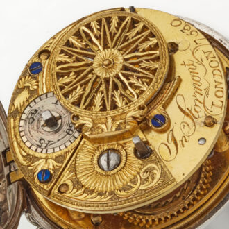 An English repousse verge in silver pair cases Circa 1832