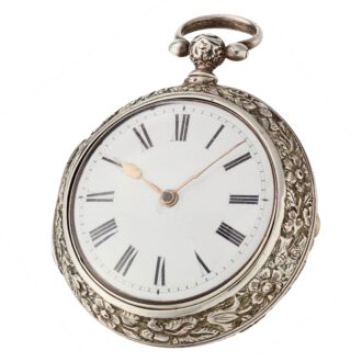An English repousse verge in silver pair cases Circa 1832