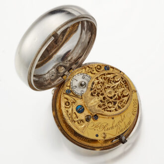 English verge with painted dial in silver pair cases Circa 1786