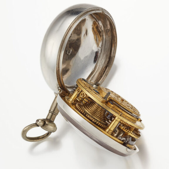 English verge with painted dial in silver pair cases Circa 1786 English verge with painted dial in silver pair cases Circa 1786
