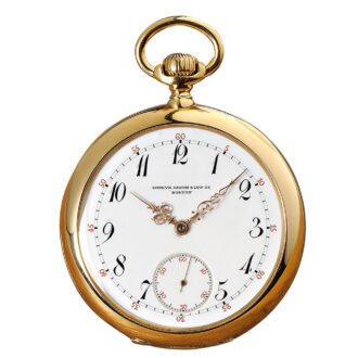 Swiss gold lever chronometer with auxiliary seconds Circa 1892 Swiss gold lever chronometer with auxiliary seconds Circa 1892