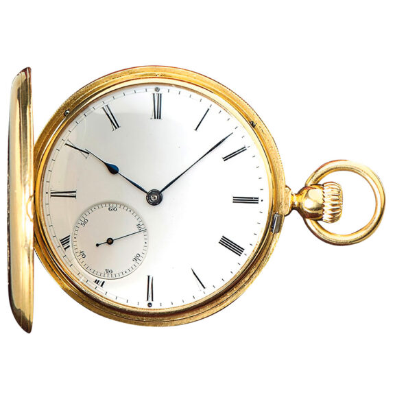 Swiss rare pocket watch with matching tortoiseshell box Circa 1860
