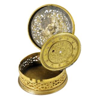 German fire gilt brass Renaissance case with dial Circa 1600